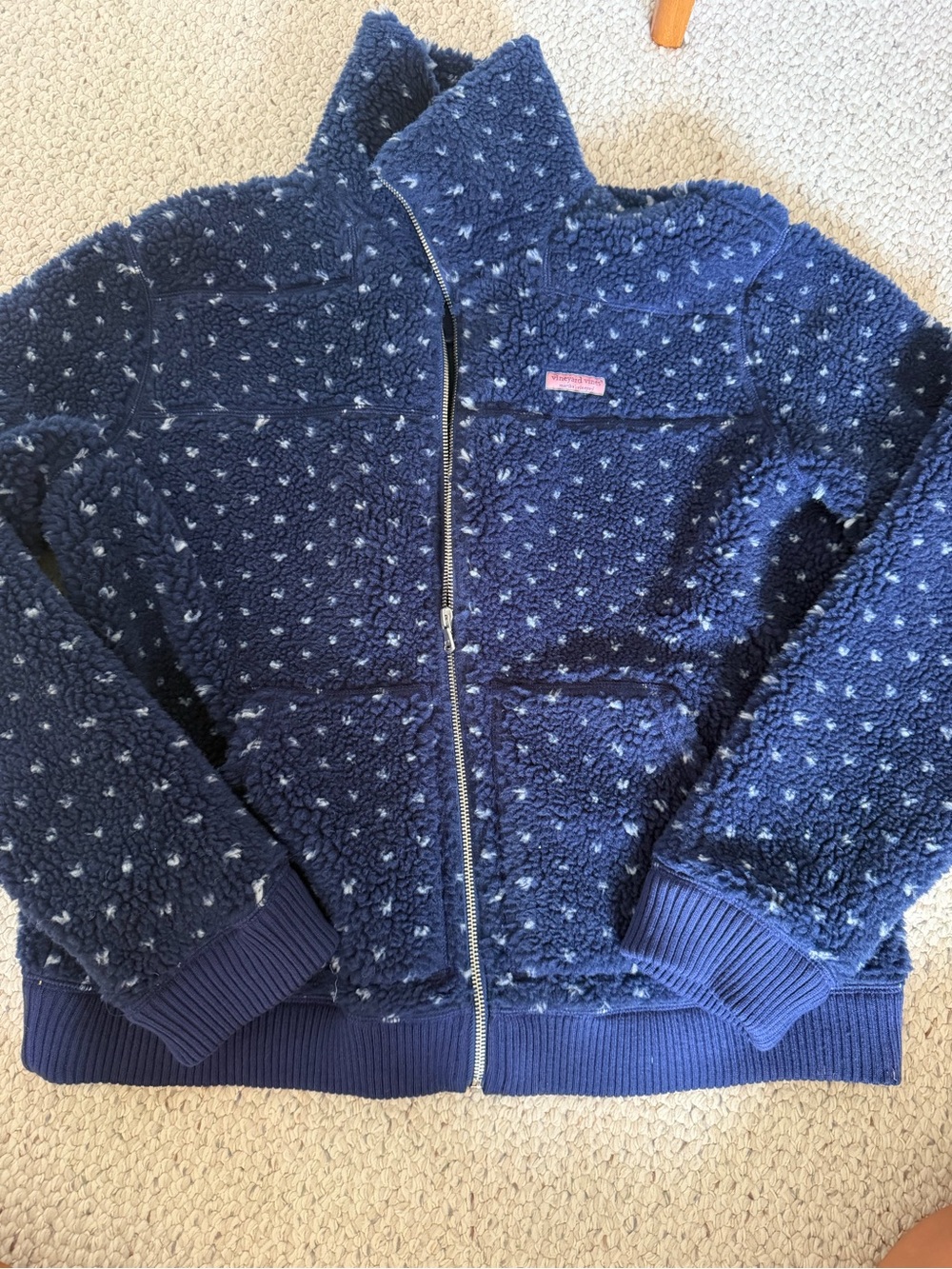 Vineyard Vines Women’s Navy Sherpa Full-Zip Jacket